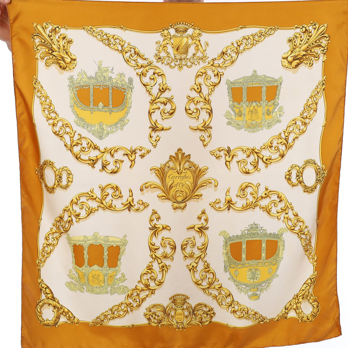 Hermès Carrosses d'Or Silk Scarf