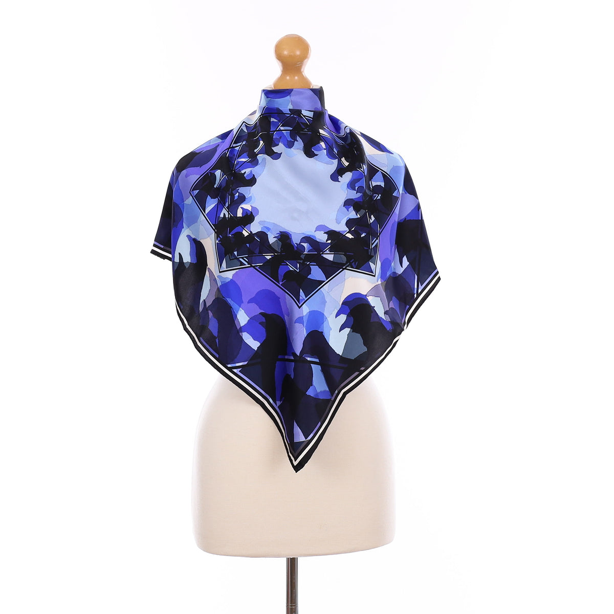Brand New Bernie & Blue Abstract Silk Scarf