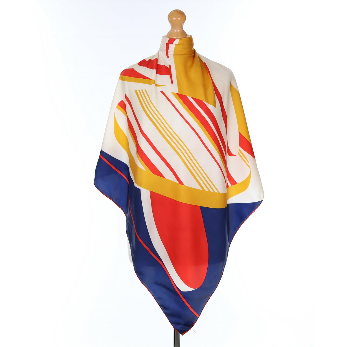 1970's Striking Colour Block Vintage Silk Scarf