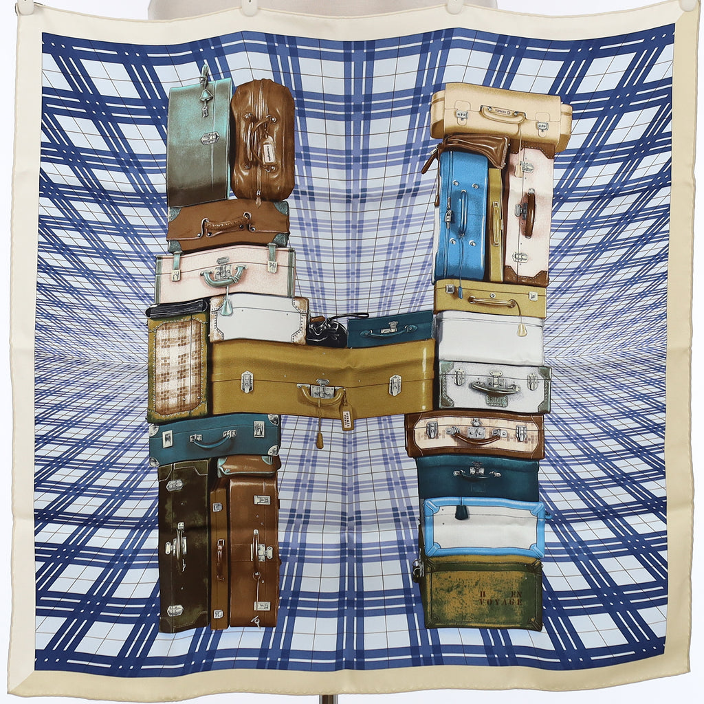 Brand New Boxed Hermès 70 H en Voyage Silk Scarf Quite Rare