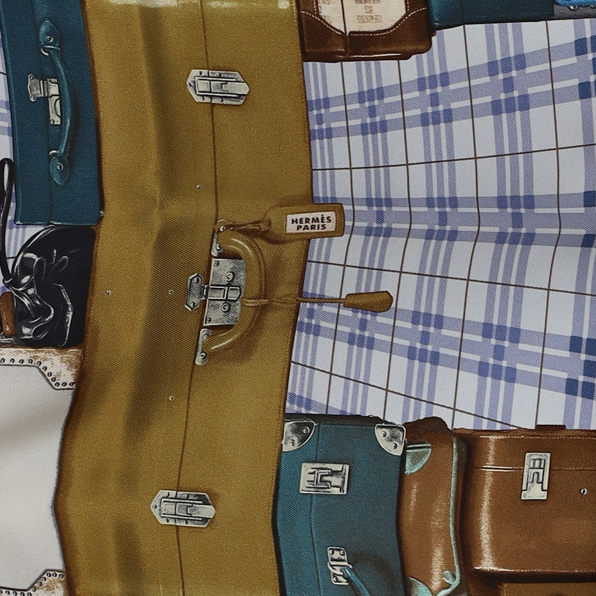 Brand New Boxed Hermès 70 H en Voyage Silk Scarf Quite Rare