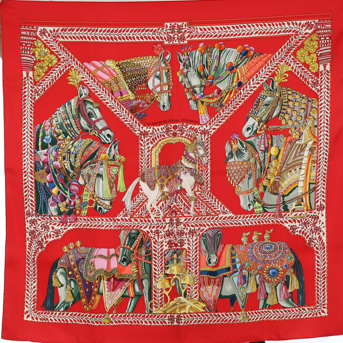 Pristine Boxed Hermès La Danse du Cheval Marwari Silk Scarf Rare