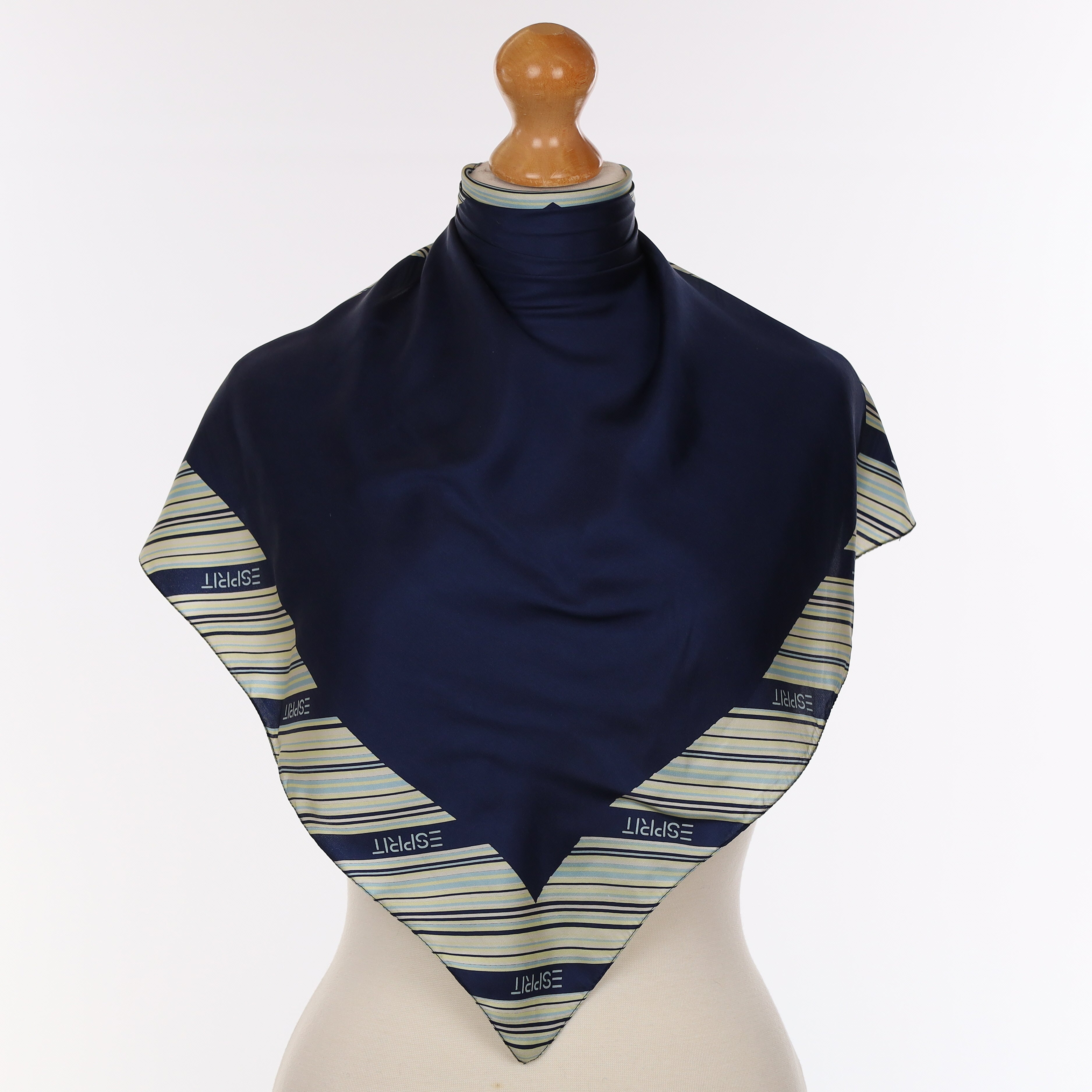 Esprit Navy Stripe Vintage Silk Scarf