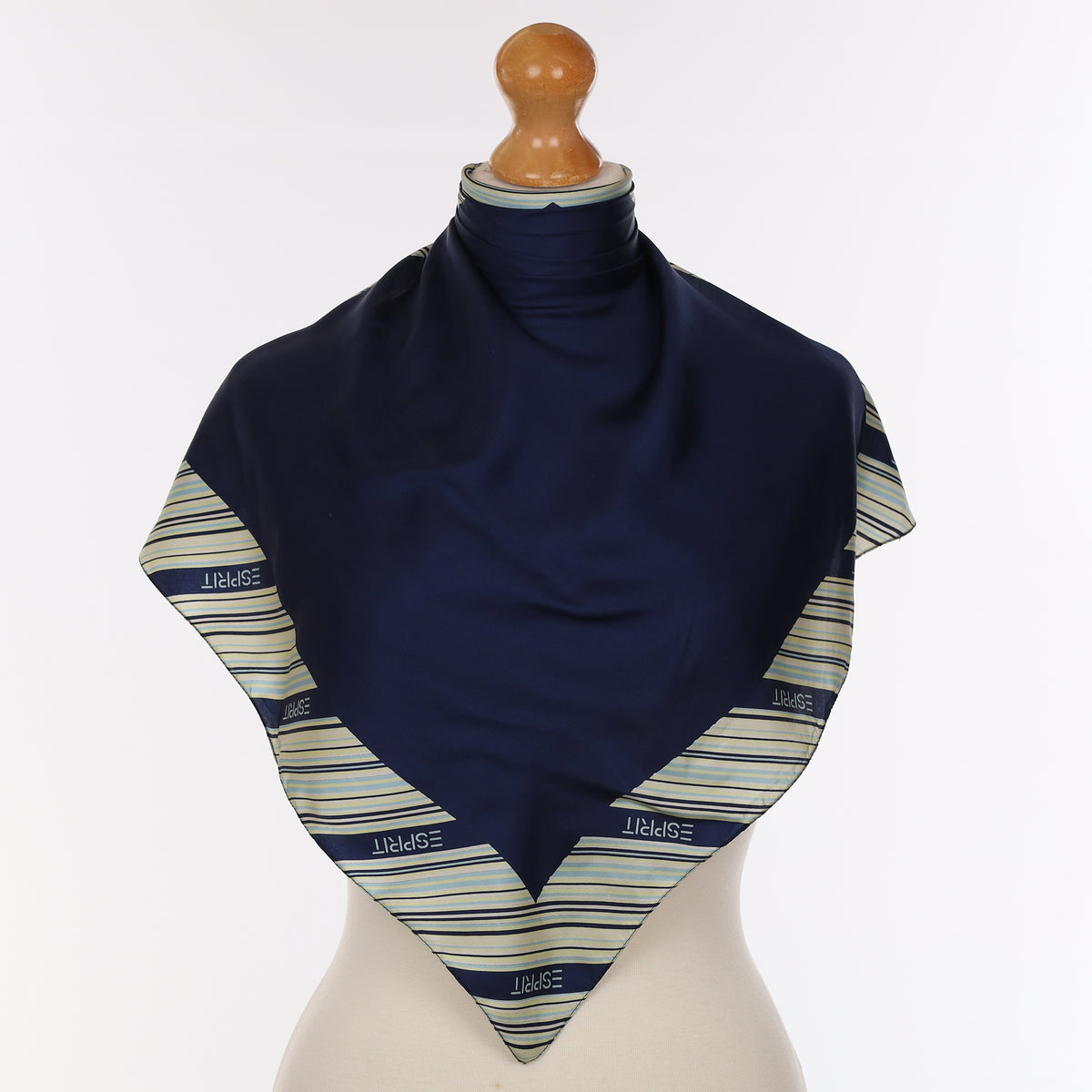 Esprit Navy Stripe Vintage Silk Scarf
