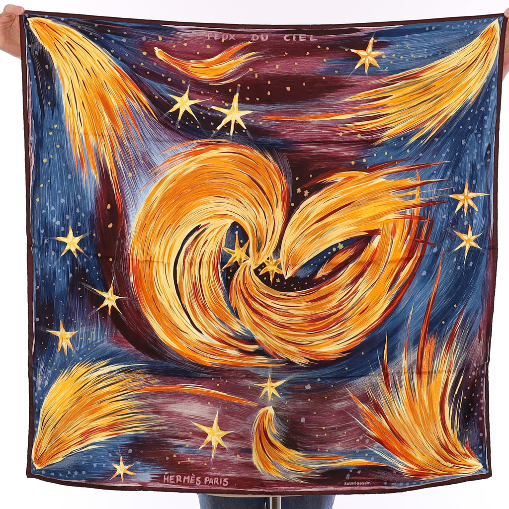 Pristine Boxed Hermès Feux du Ciel Silk Scarf Quite Rare