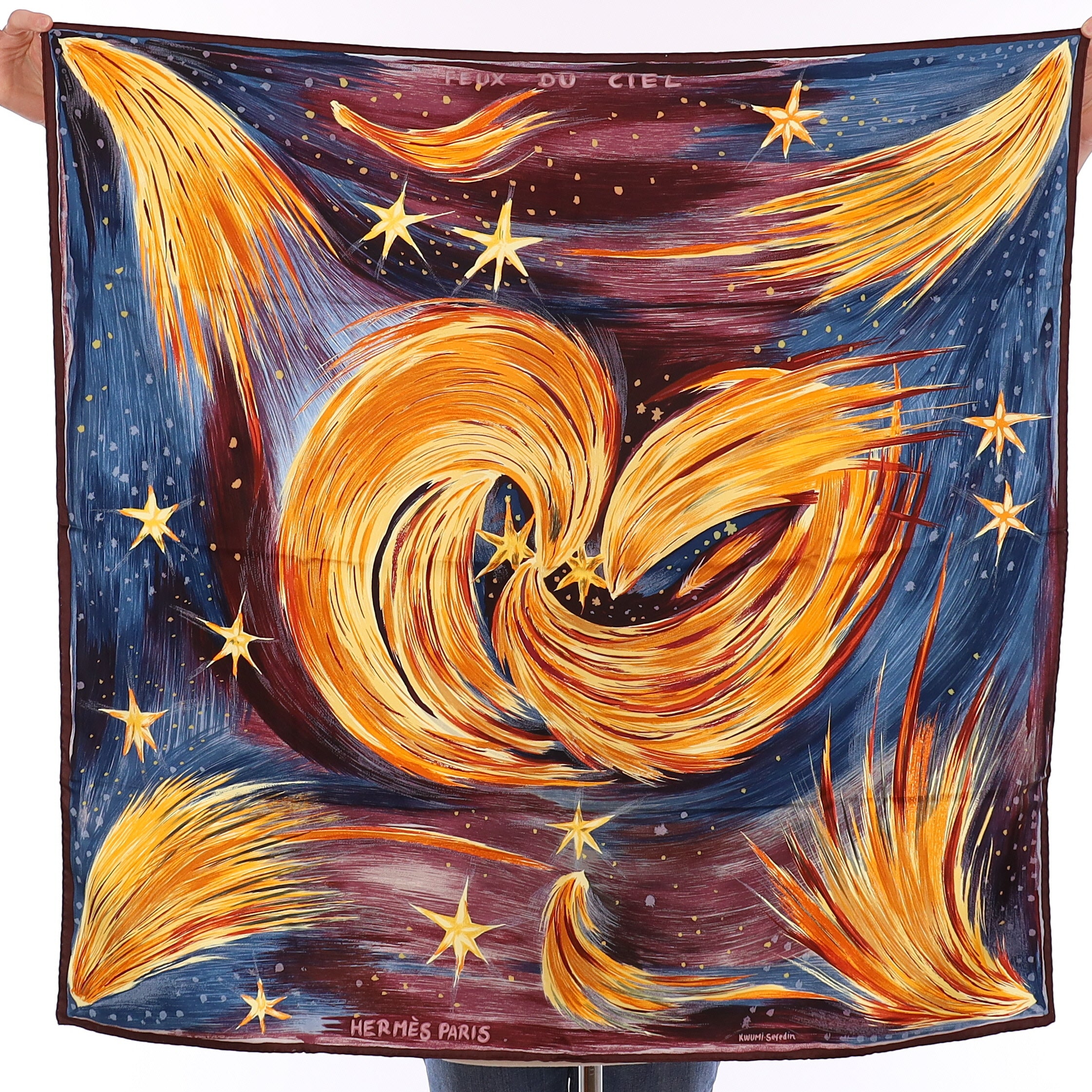 Pristine Boxed Hermès Feux du Ciel Silk Scarf Quite Rare