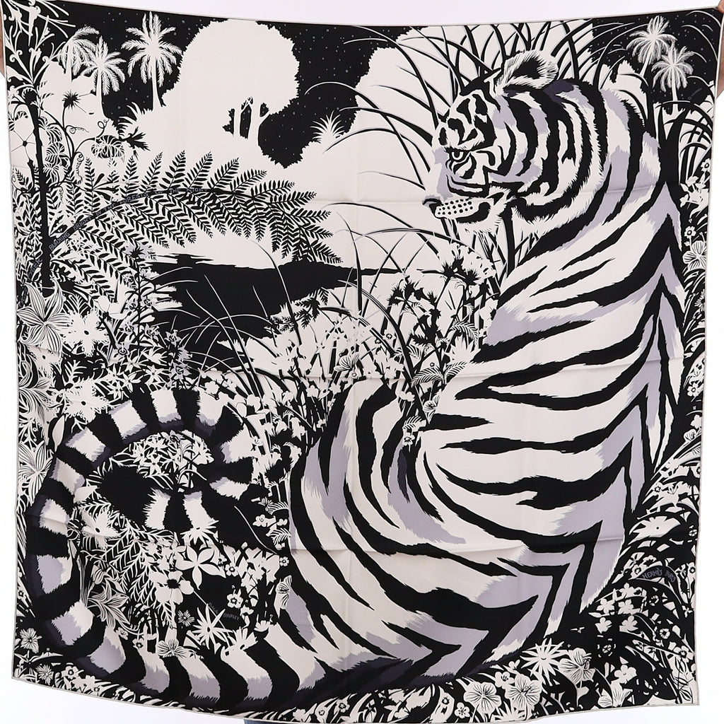 Brand New Boxed Hermès Tyger Tyger Silk Scarf Rare