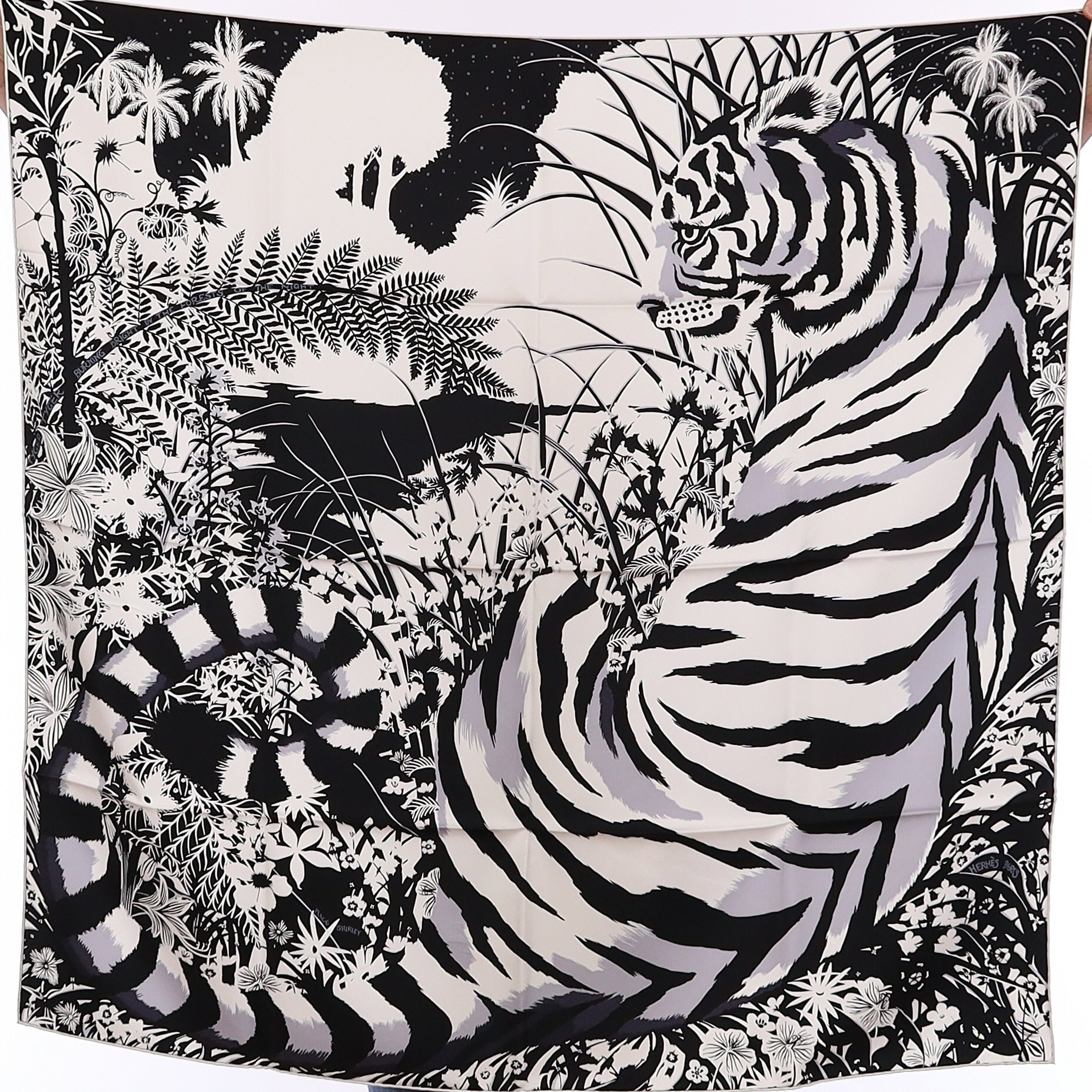 Brand New Boxed Hermès Tyger Tyger Silk Scarf Rare
