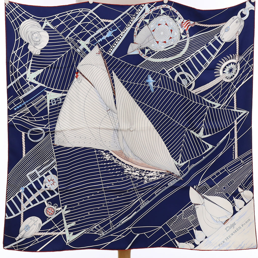 Pristine Boxed Hermès Tuiga Silk Scarf Quite Rare