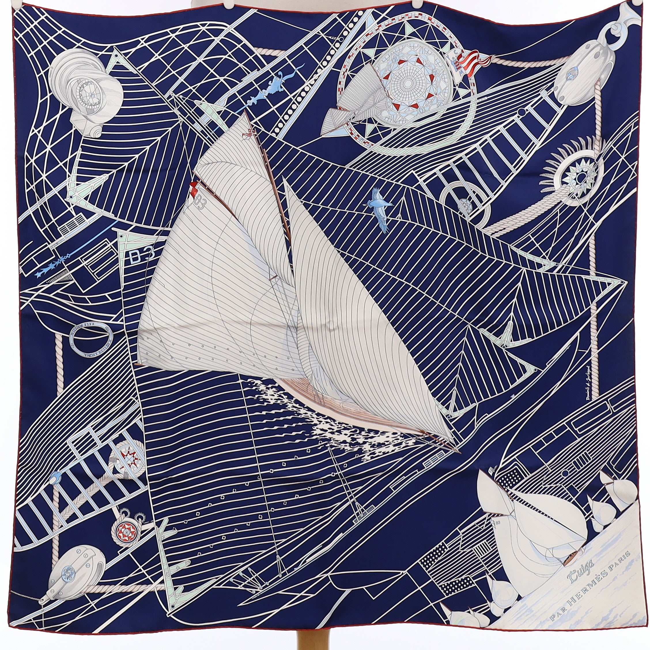 Pristine Boxed Hermès Tuiga Silk Scarf Quite Rare