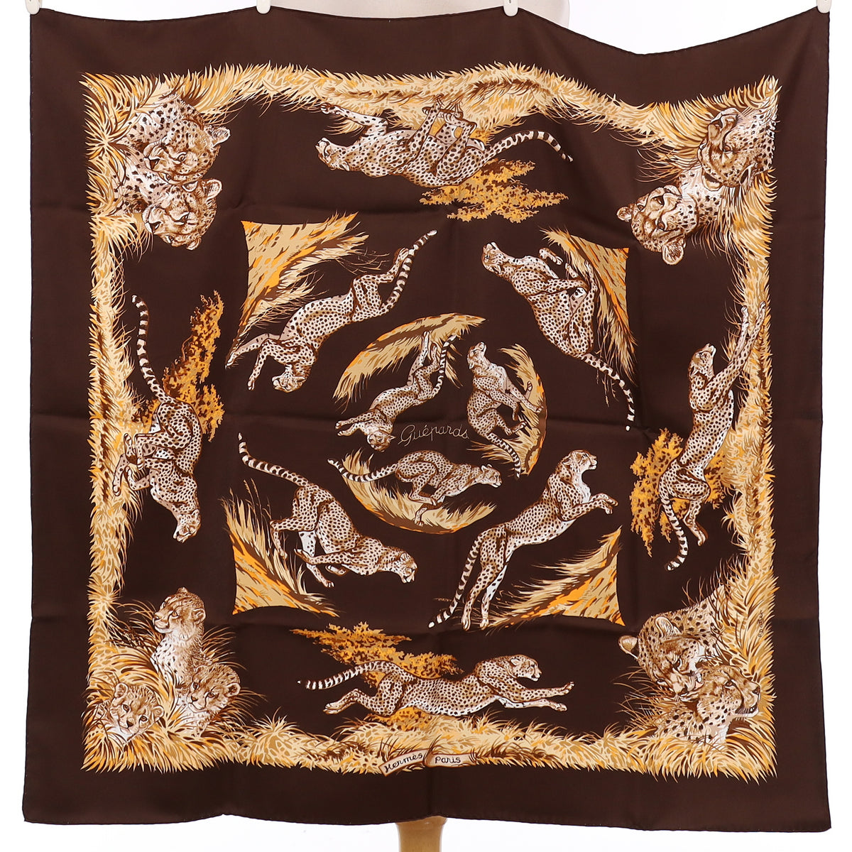 Brand New Boxed Hermès Guépards Silk Scarf Quite Rare