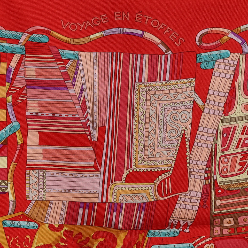 Brand New Boxed Hermès Voyage en Étoffes Silk Scarf Quite Rare