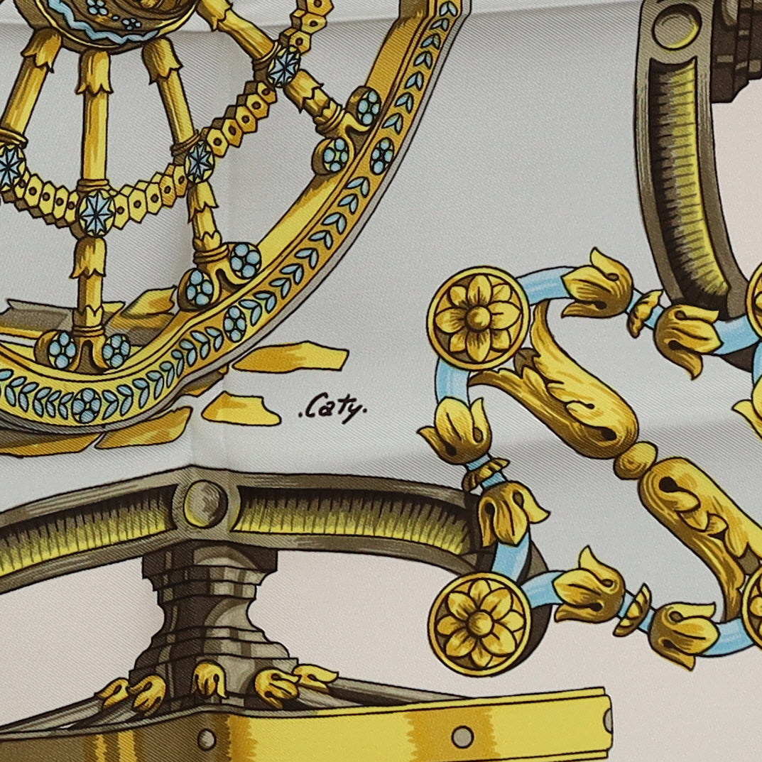 Brand New Boxed Hermès Les Roues de Canon Silk Scarf