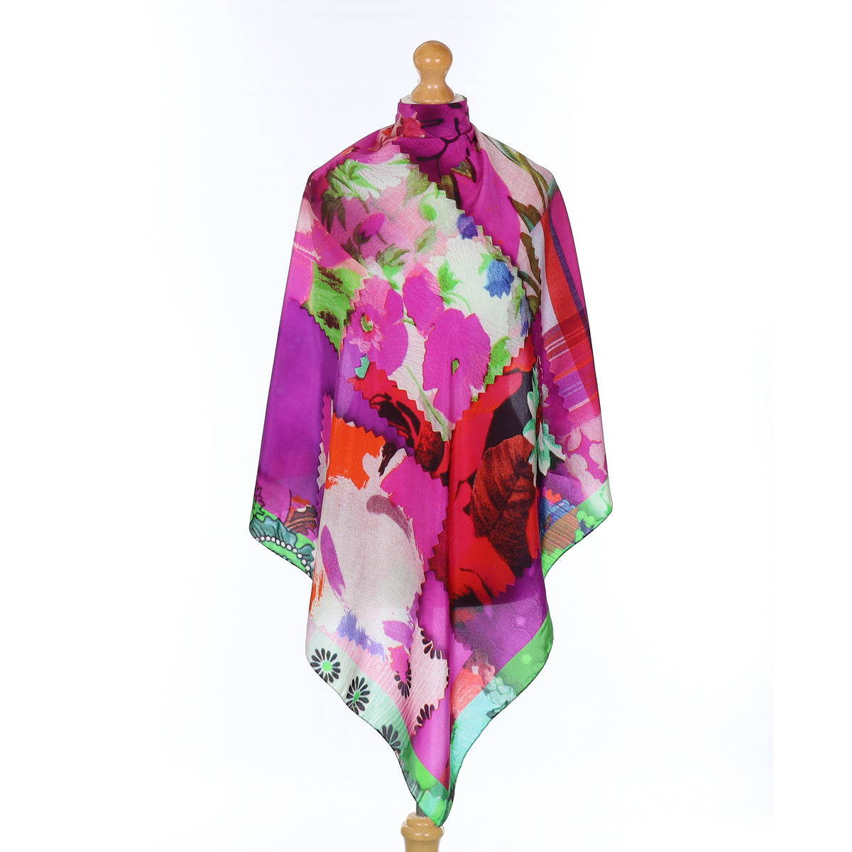 Brand New Vibrant Abstract Design Silk Scarf
