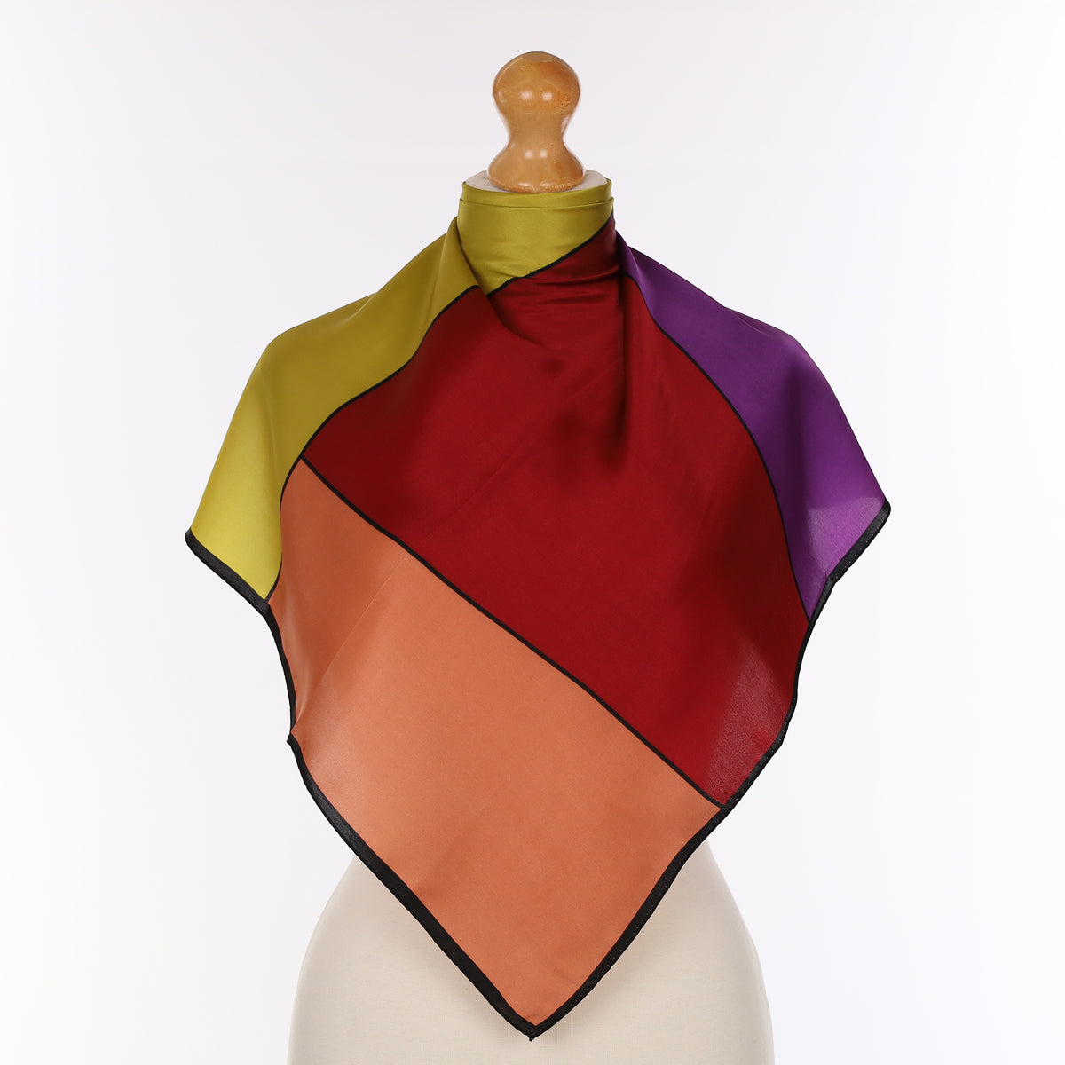 Brand New Colour Block Design Silk Scarf