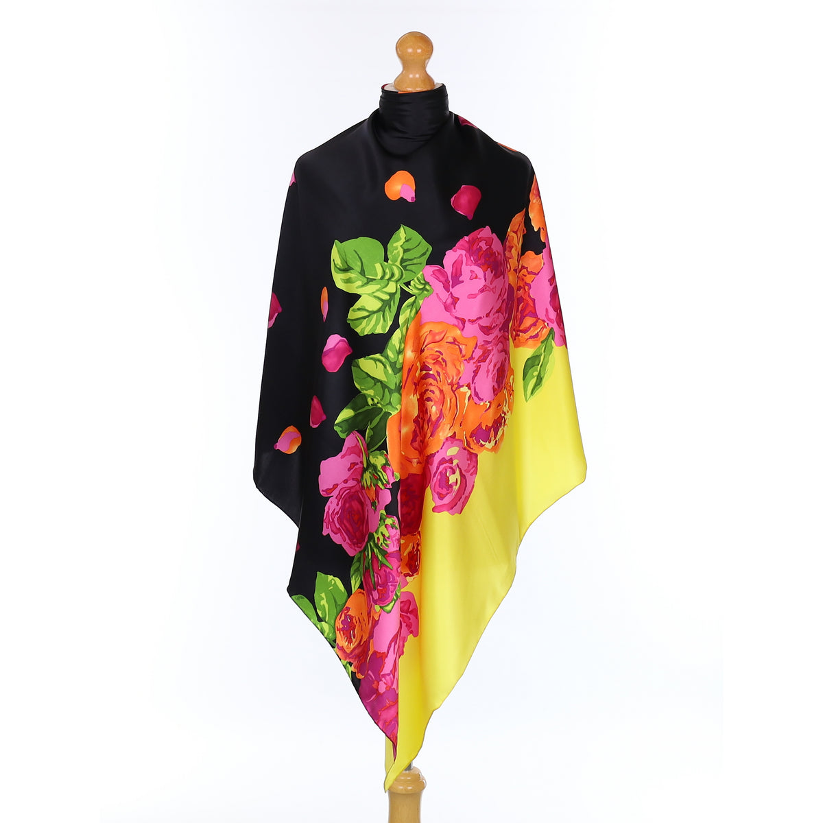 Brand New Charlotte Sparre Bold Floral Design Silk Scarf