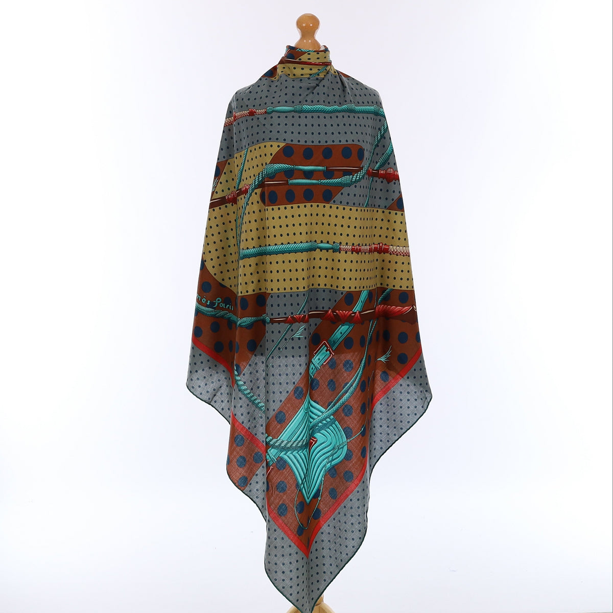 Boxed Hermès Clic Clac Cashmere and Silk Shawl