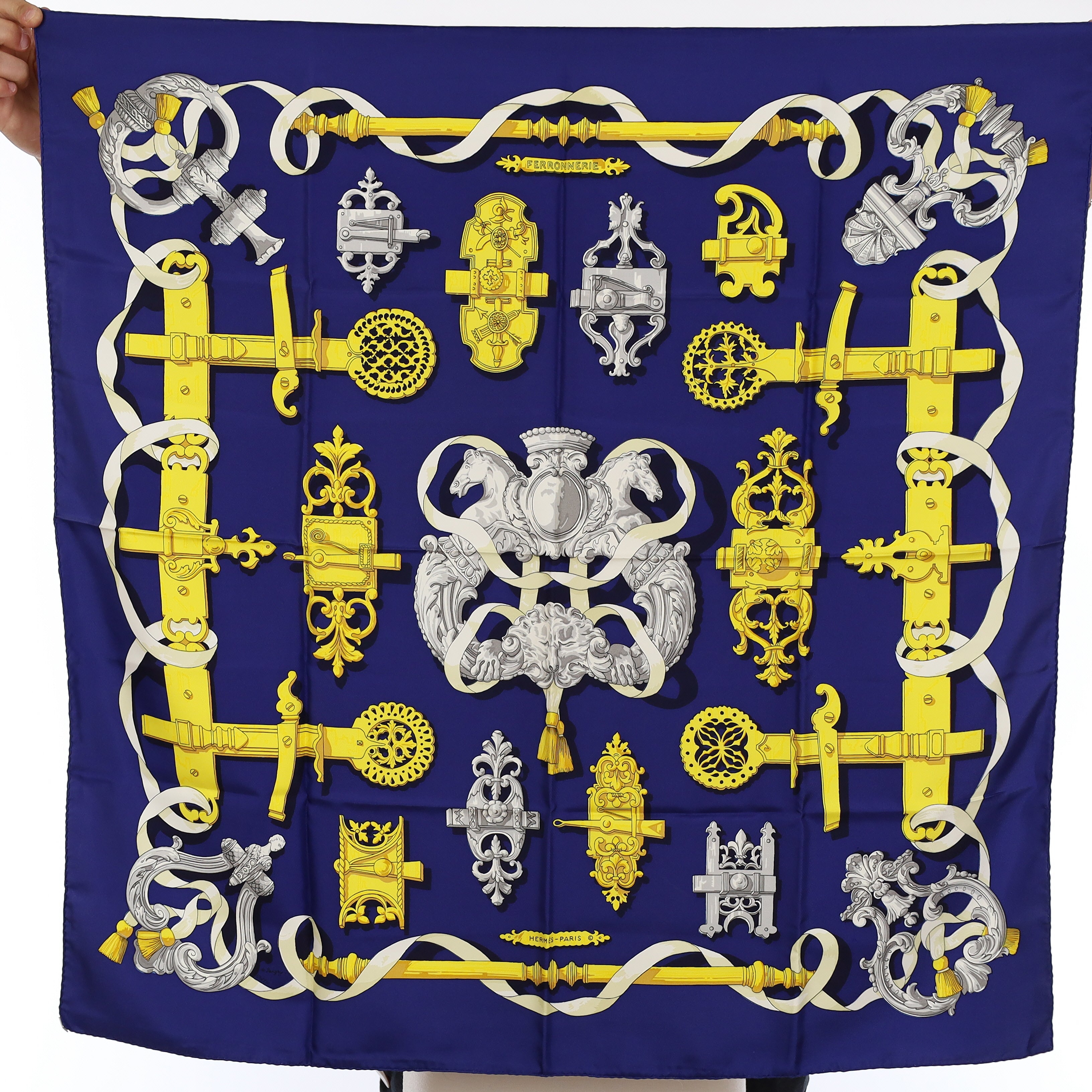 Pristine Boxed Hermès Ferronnerie Silk Scarf