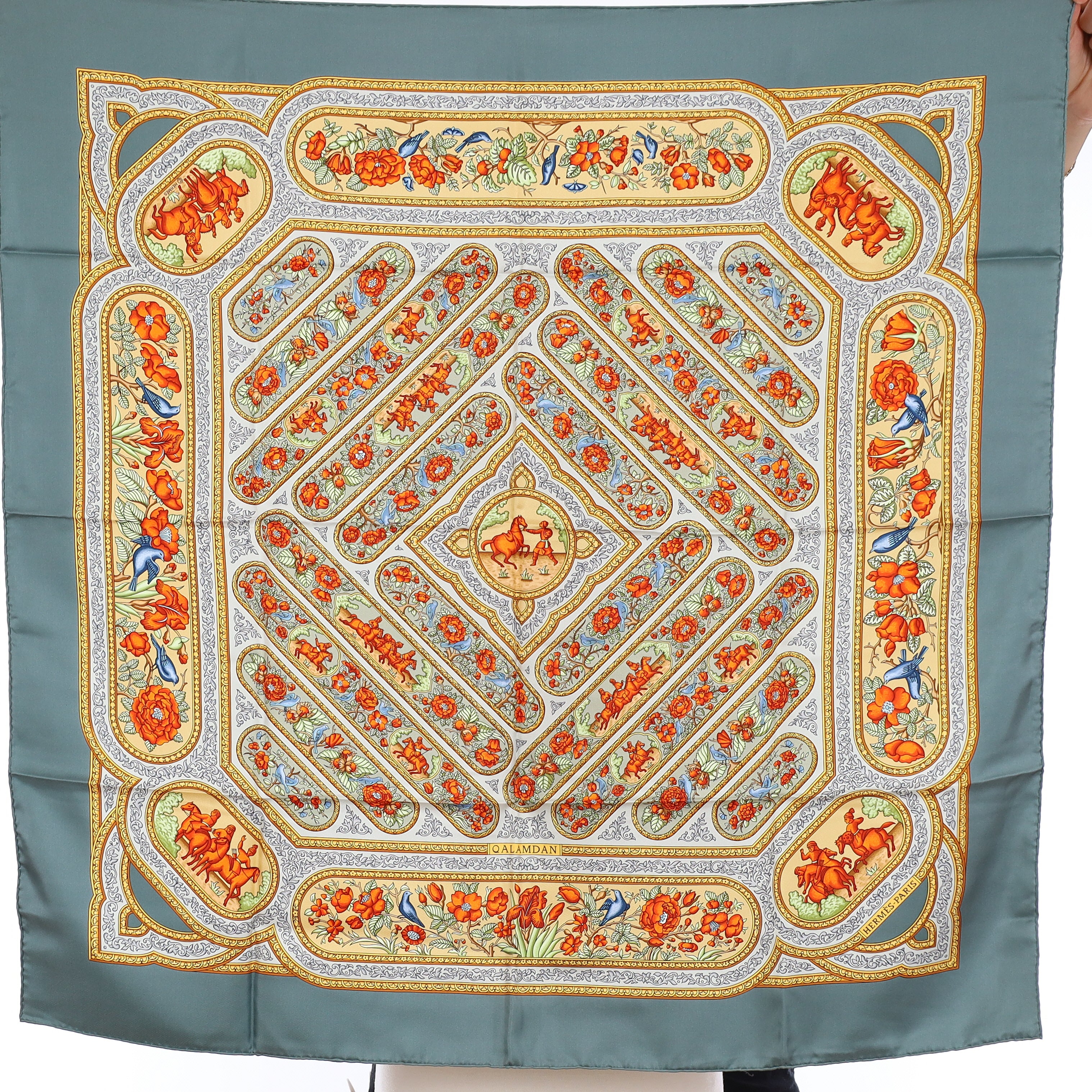 Pristine Boxed Hermès Qalamdan Silk Scarf