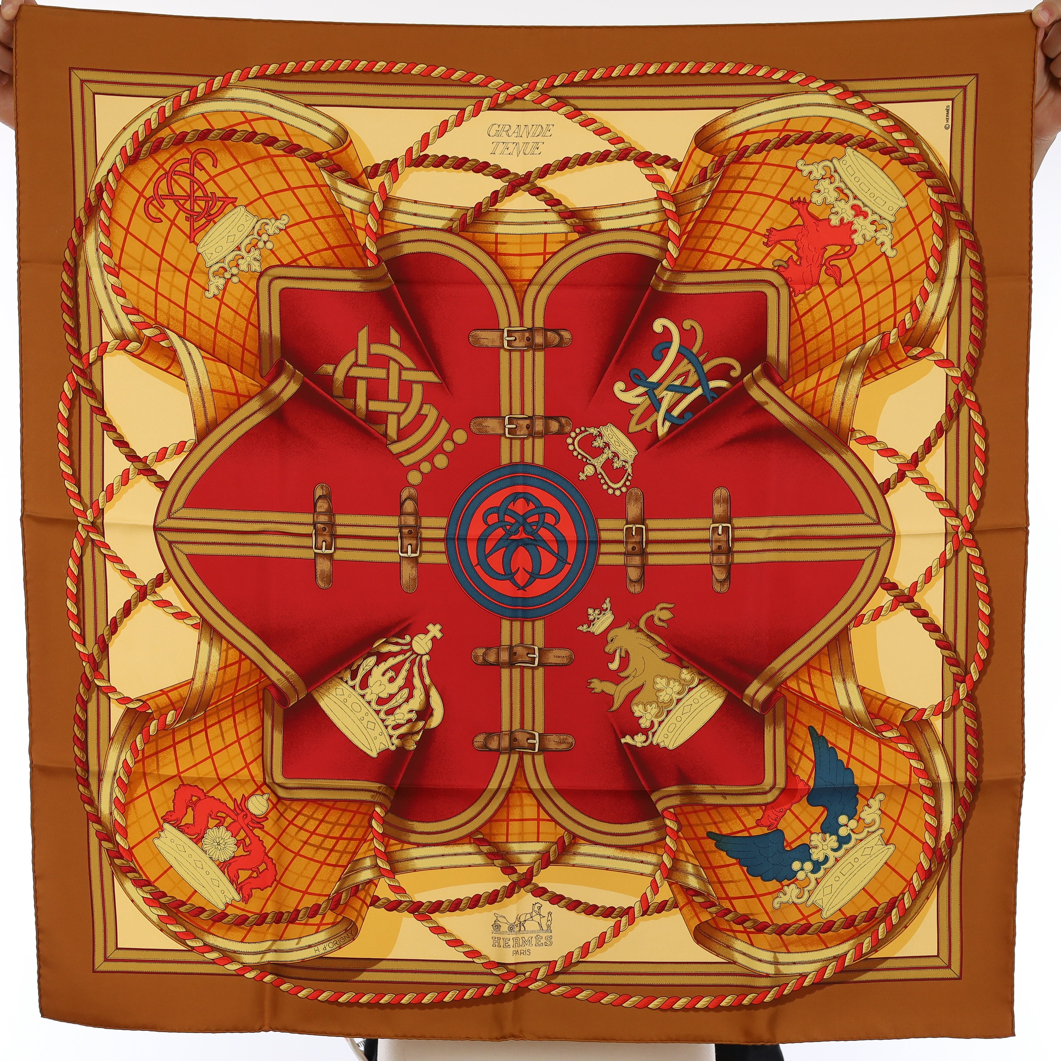 Brand New Boxed Hermès Grande Tenue Silk Scarf