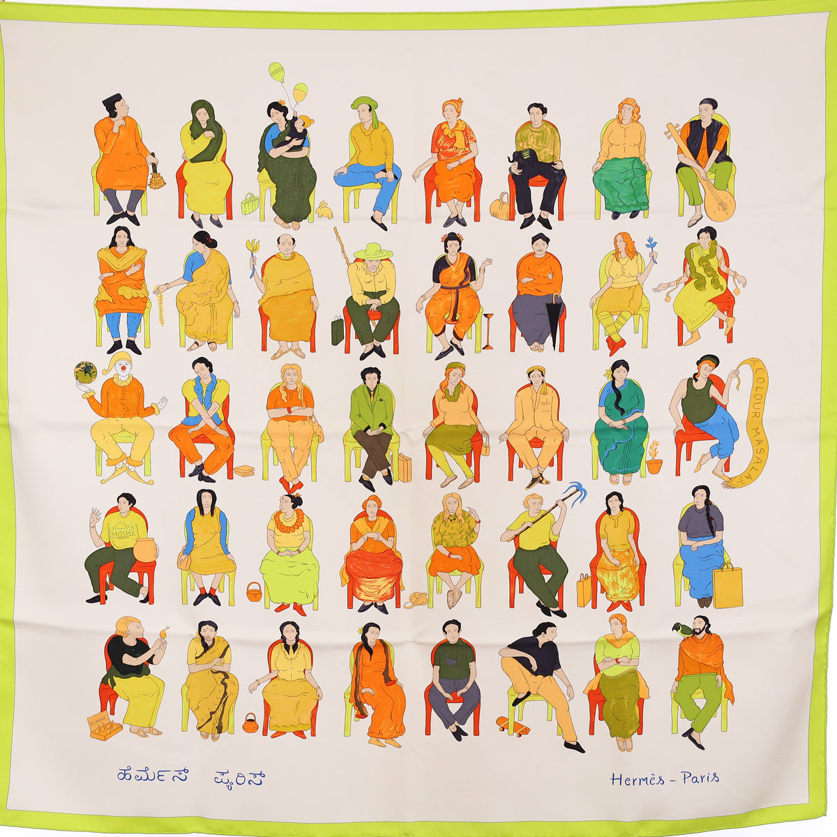Boxed Hermès Colour Masala Silk Scarf