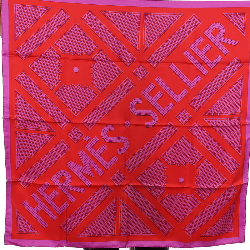 Brand New Boxed Hermès Sellier Silk Scarf