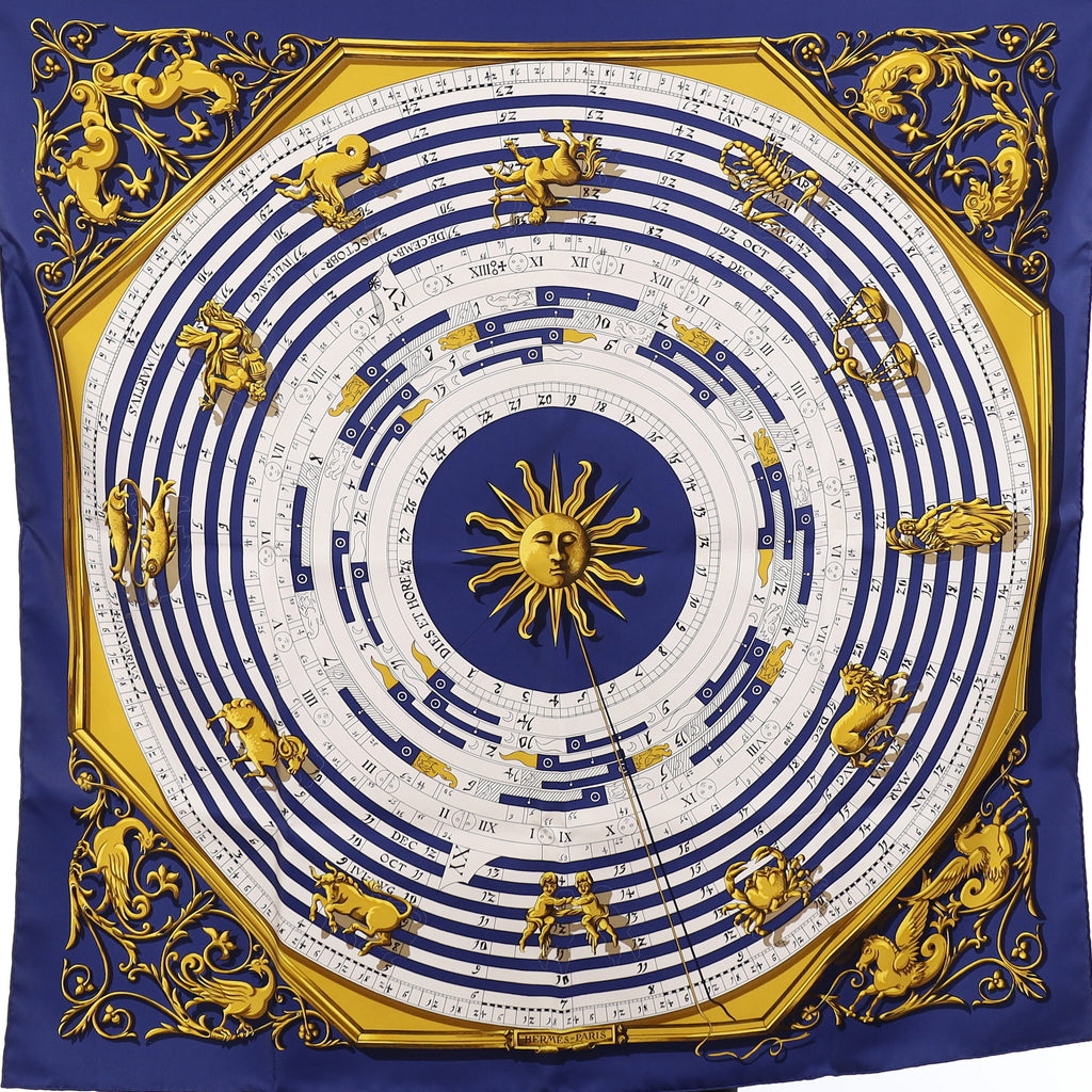 Boxed Hermès Dies et Hore Silk Scarf