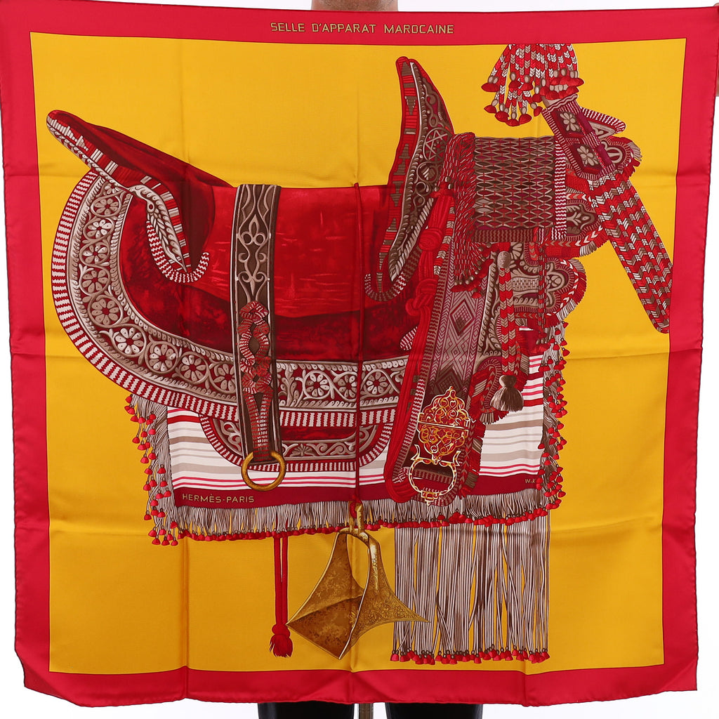Pristine Boxed Hermès Selle D'apparat Marocaine Silk Scarf
