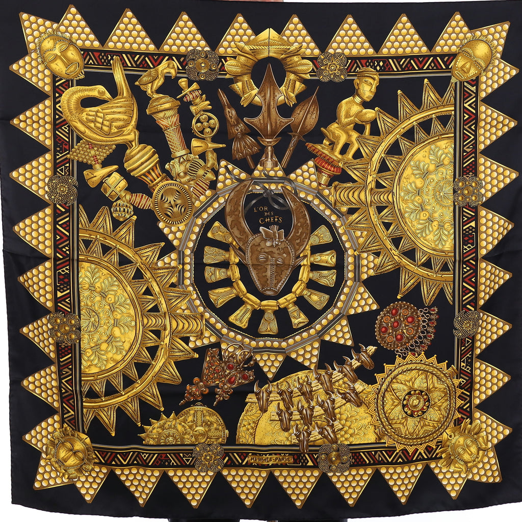 Pristine Boxed Hermès L'or des Chefs Silk Scarf
