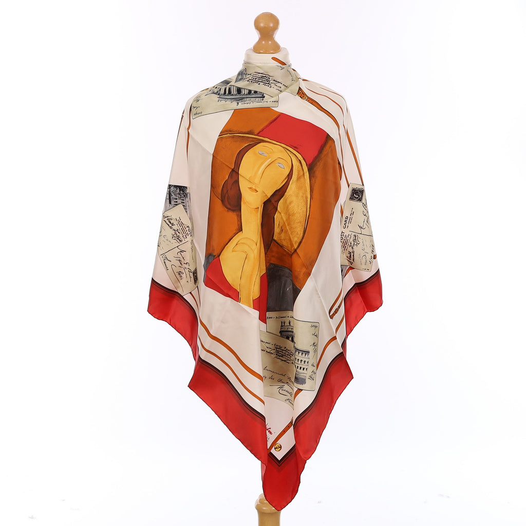Brand New Boxed E.Marinella Portrait Silk Scarf