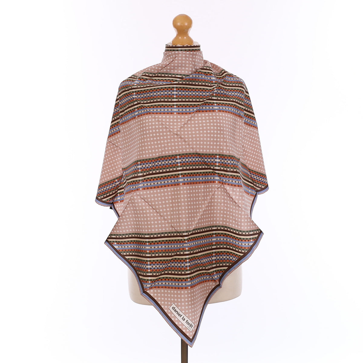 Brand New Boxed Daniel La Forêt Striped Silk Scarf