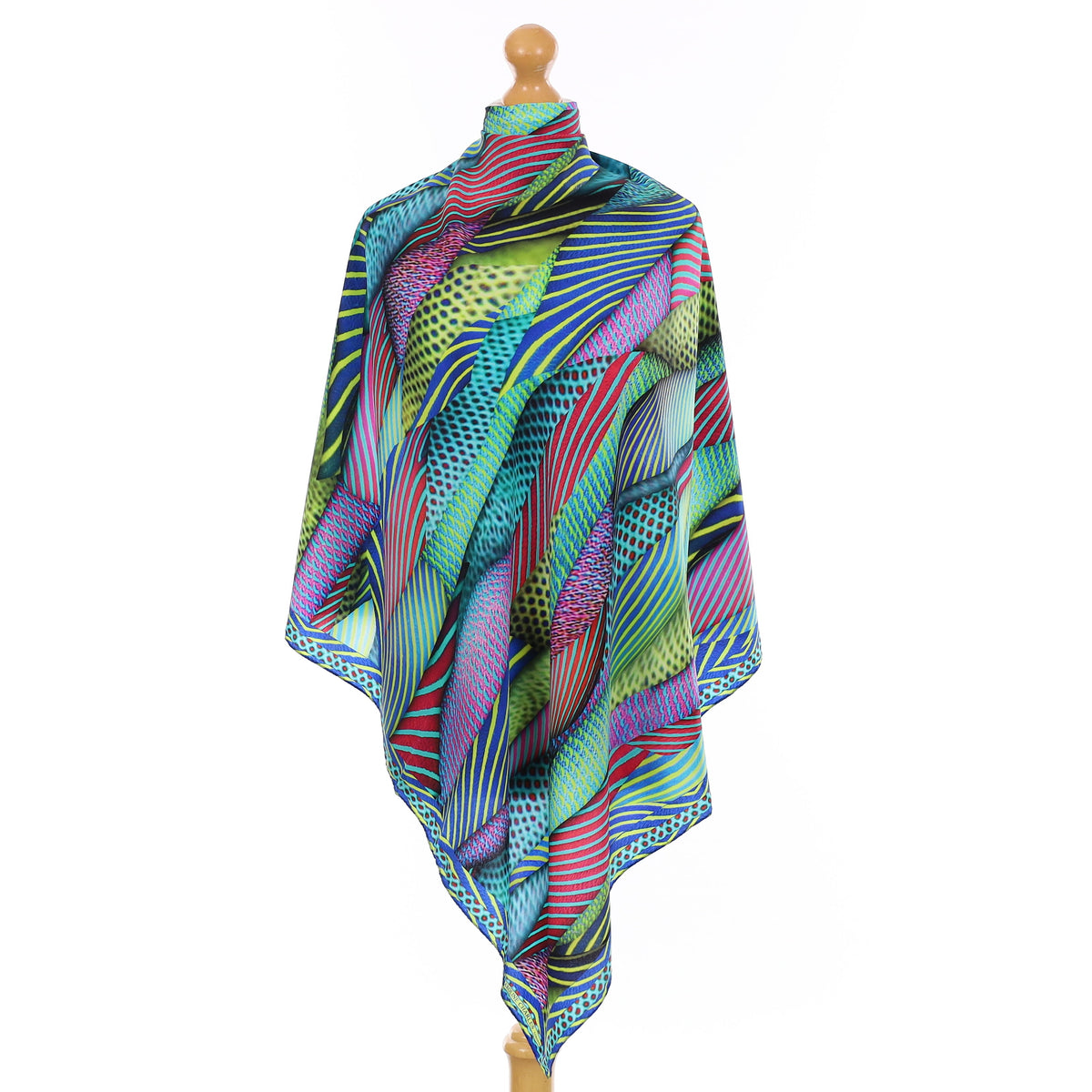Pristine Caroline Charles Colourful Silk Scarf