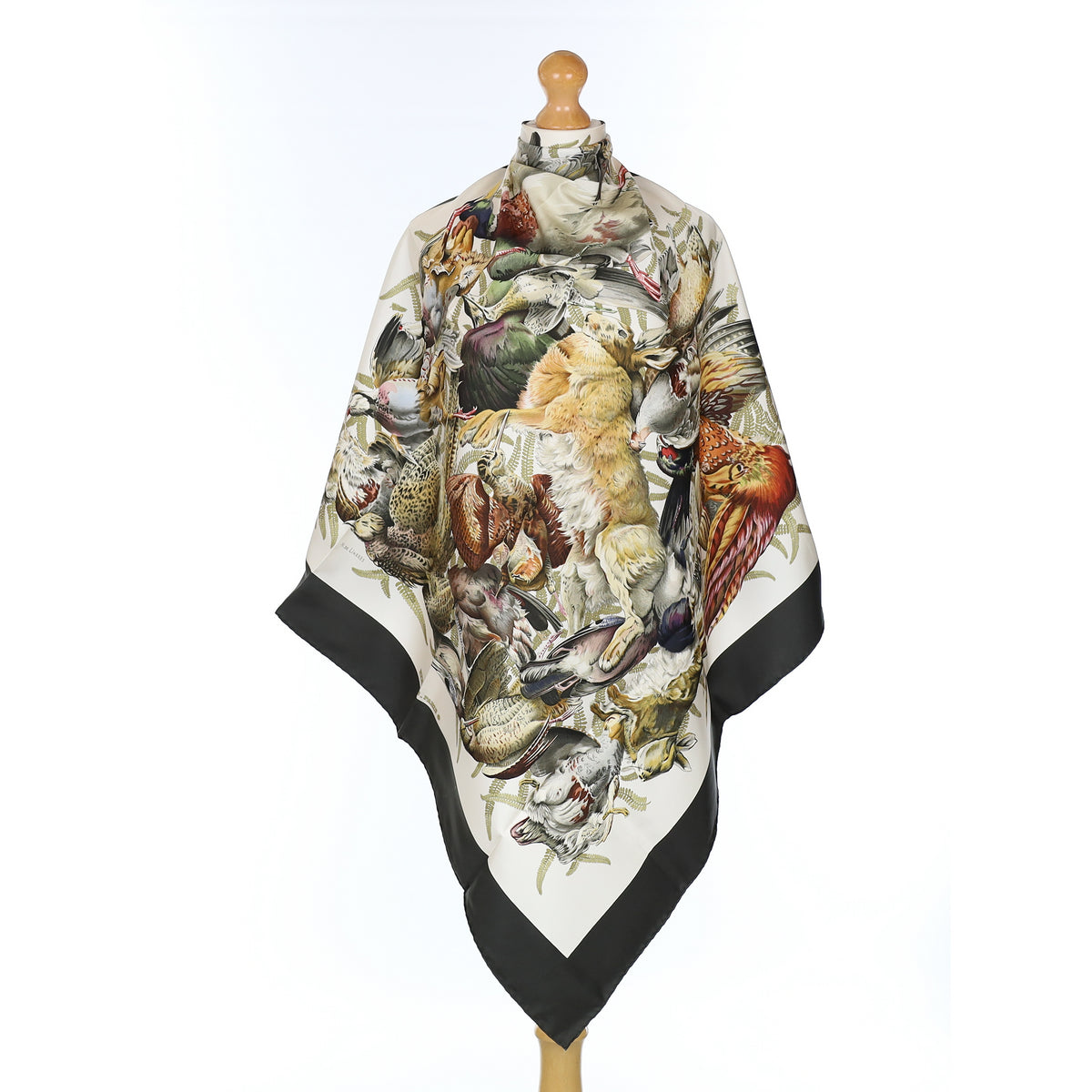 Boxed Hermès Gibiers Silk Scarf