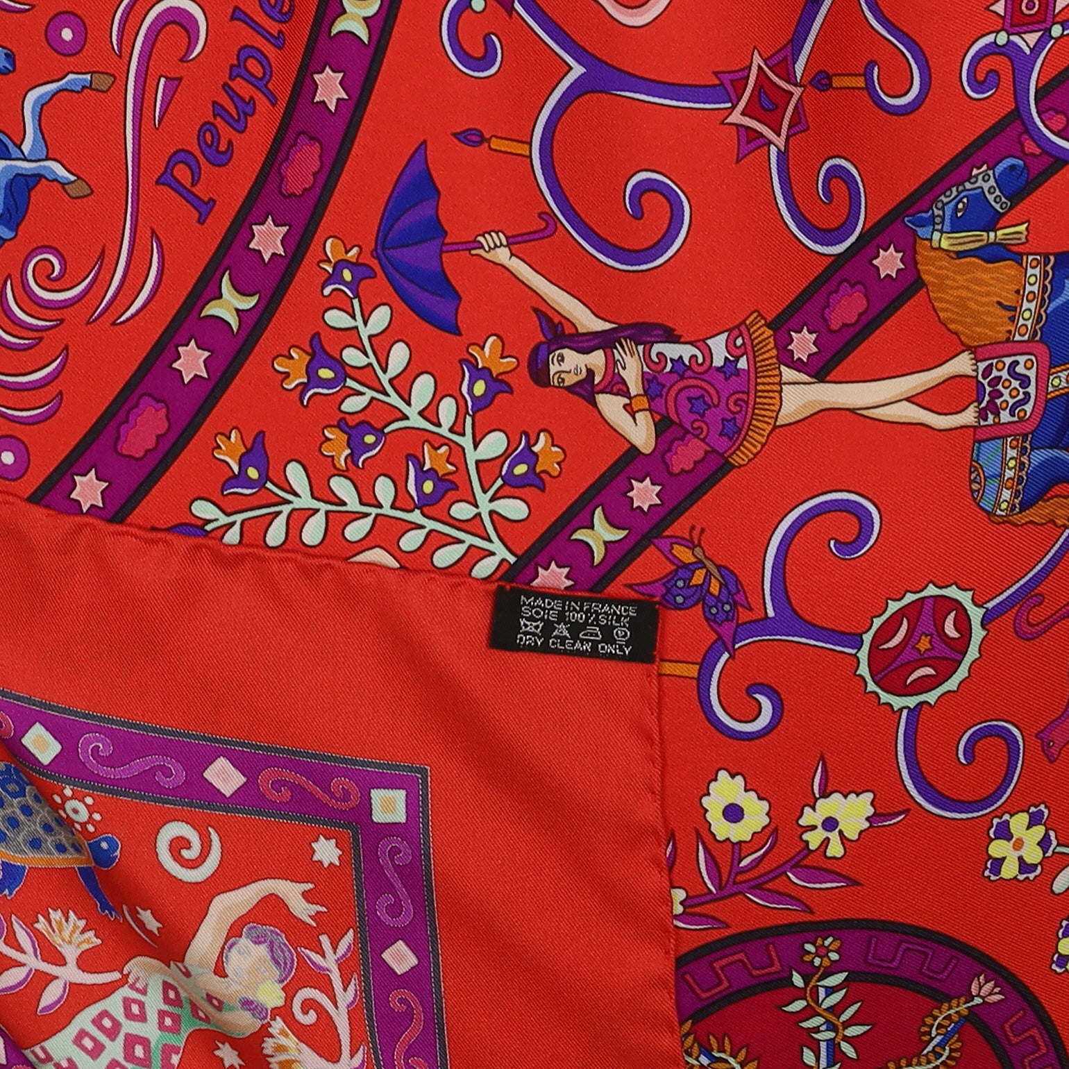 Boxed Hermès Peuple du Vent Silk Scarf