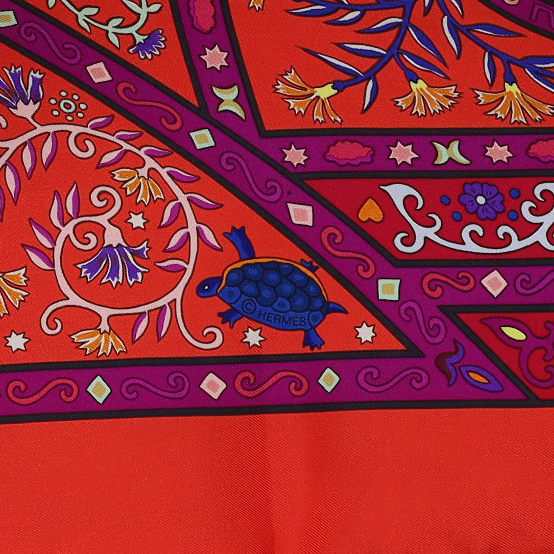 Boxed Hermès Peuple du Vent Silk Scarf