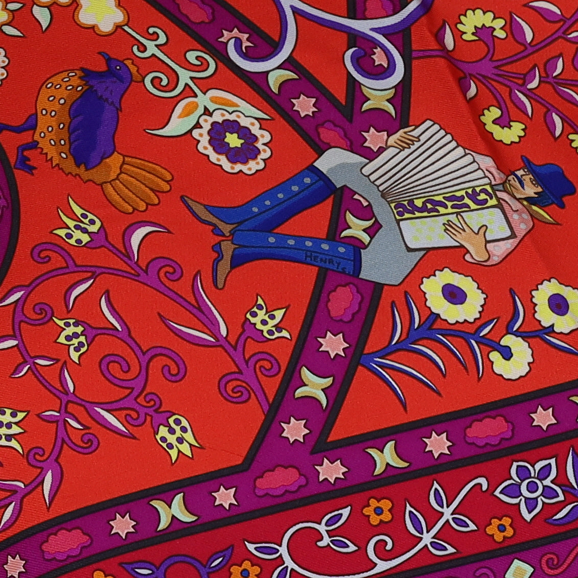 Boxed Hermès Peuple du Vent Silk Scarf