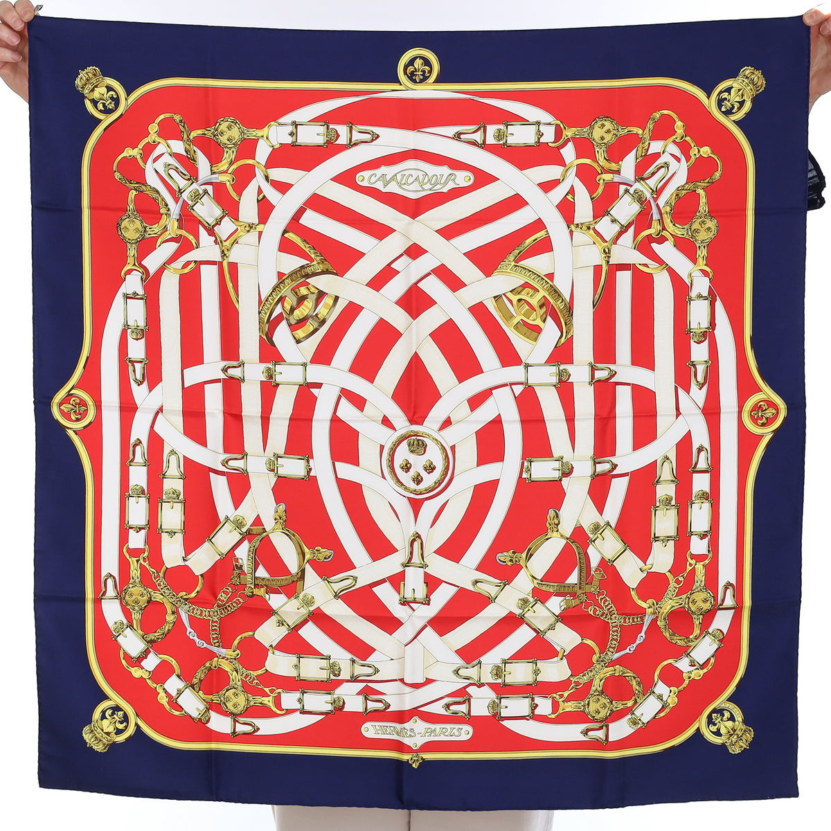 Brand New Boxed Hermès Cavalcadour Silk Scarf