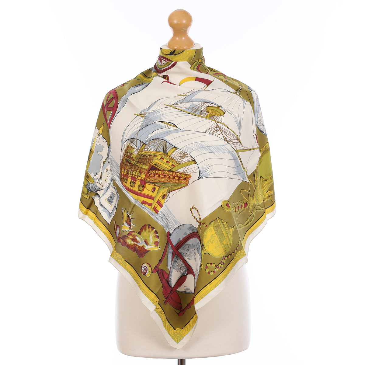 1960's Nautical Vintage Silk Scarf