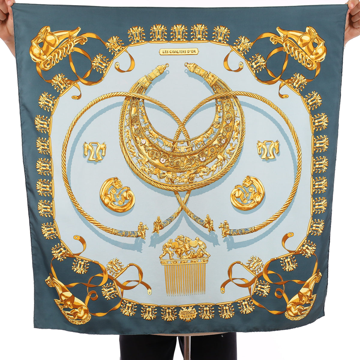 Hermès Les Cavaliers D'or Silk Scarf