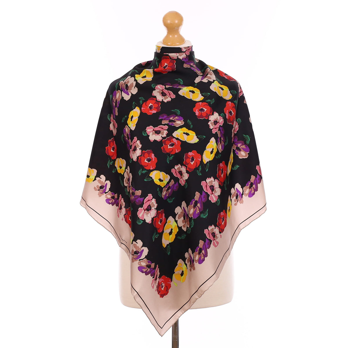 Brand New Mink Floral Silk Scarf
