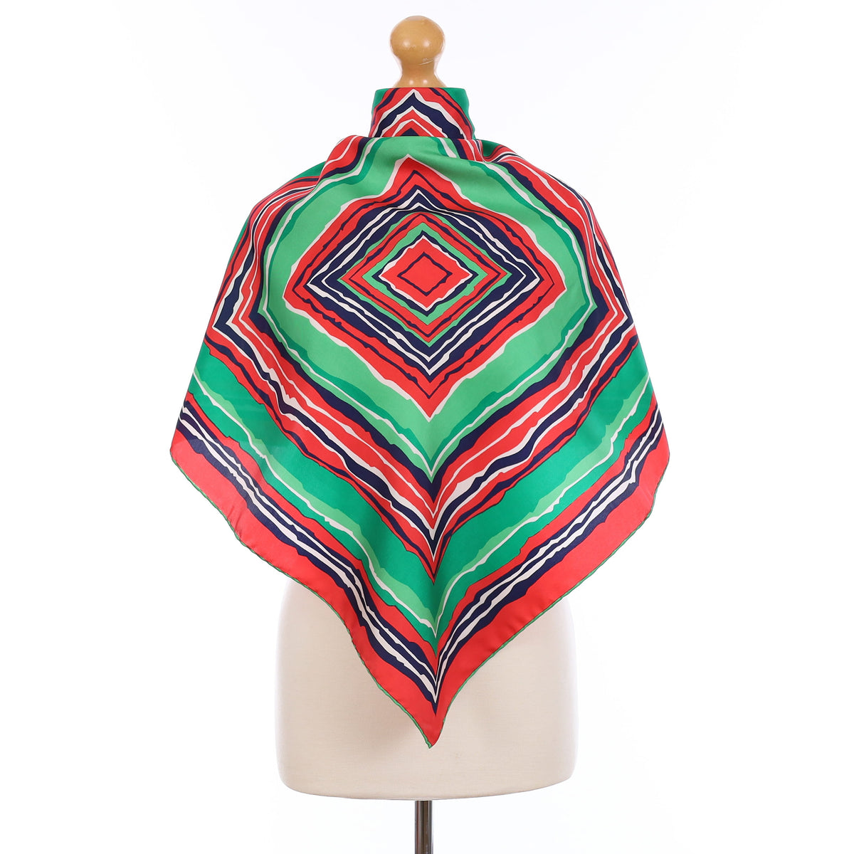 1970’s Square Striped Vintage Silk Scarf