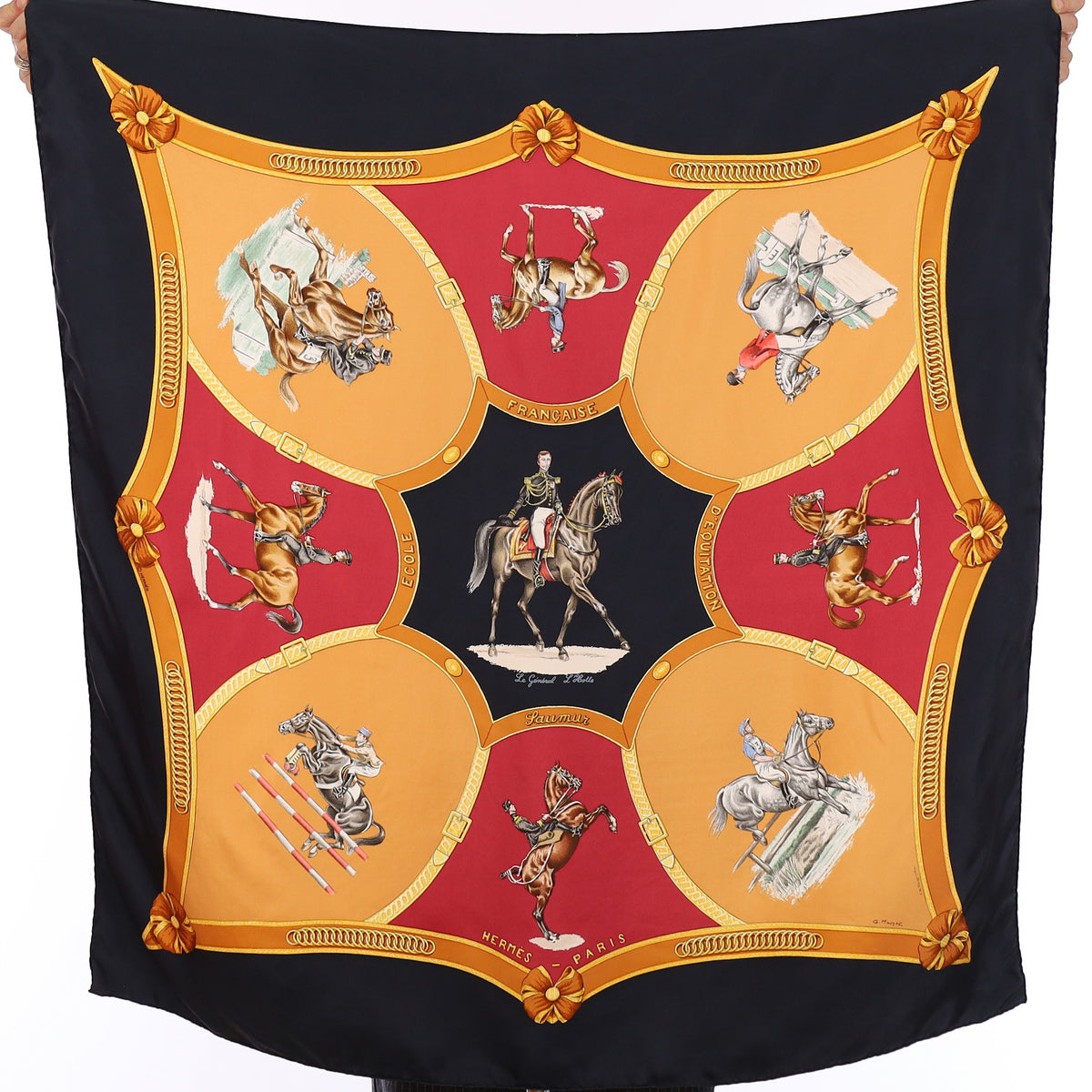Hermès École Française d'Équitation de Saumur Silk Scarf