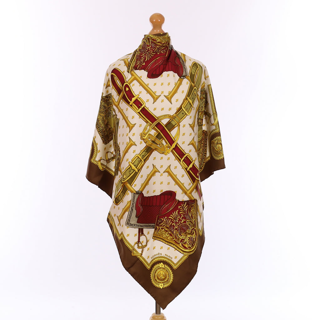 Pristine Hermès Selles a Housse Silk Scarf