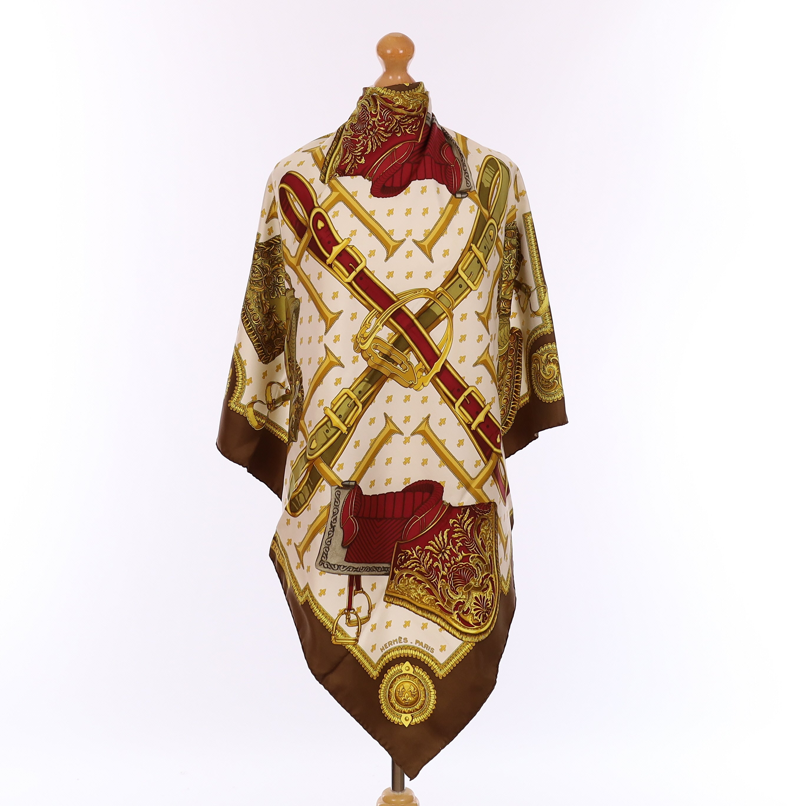 Pristine Hermès Selles a Housse Silk Scarf