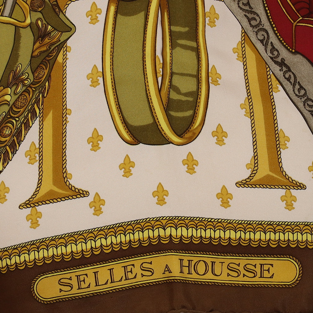 Pristine Hermès Selles a Housse Silk Scarf