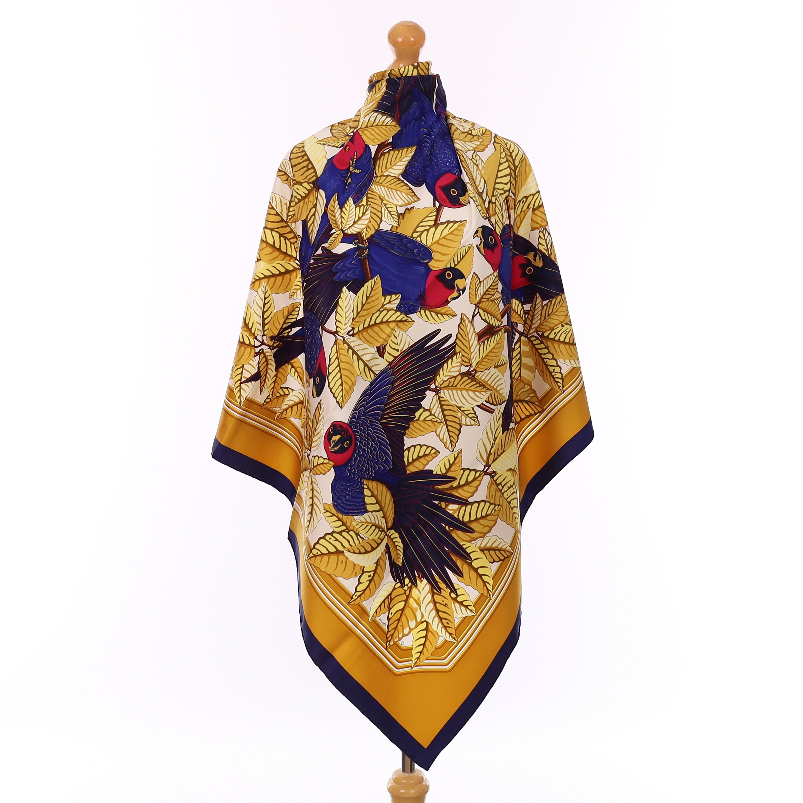 Hermès Les Perroquets Silk Scarf