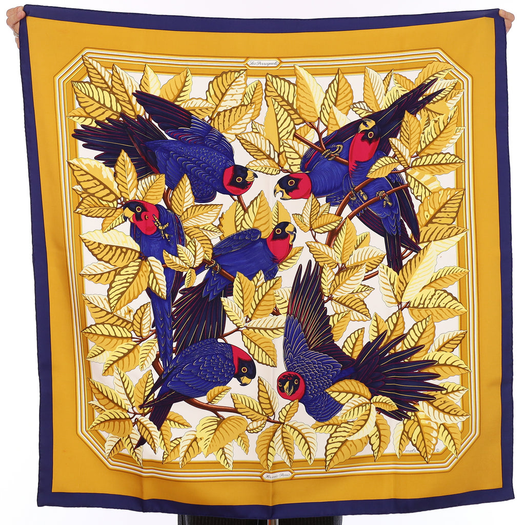 Hermès Les Perroquets Silk Scarf