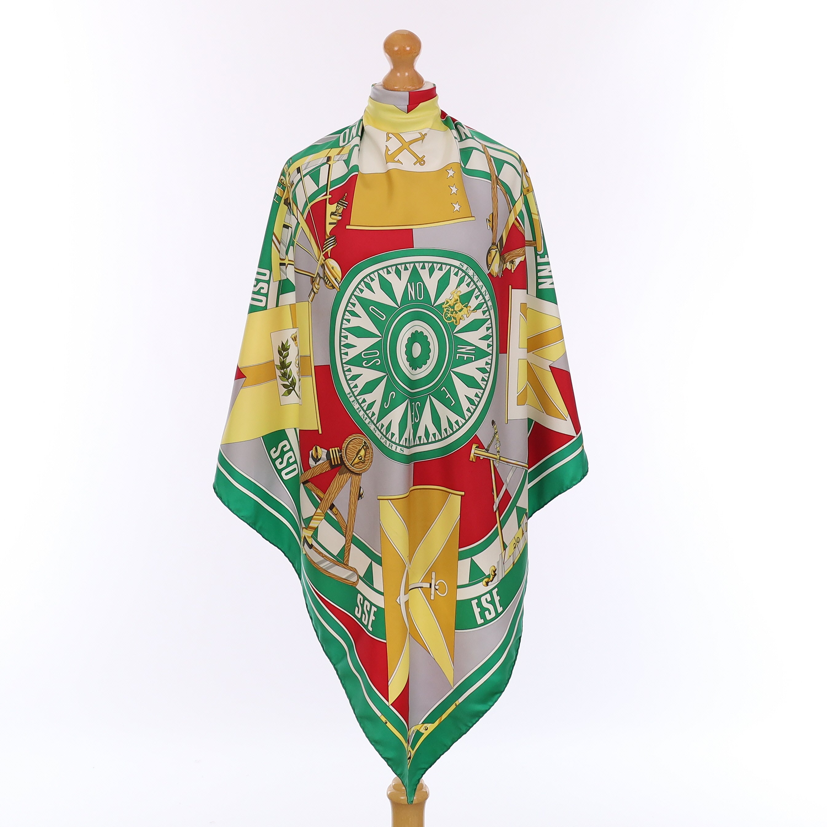 Pristine Hermès Sextants Silk Scarf