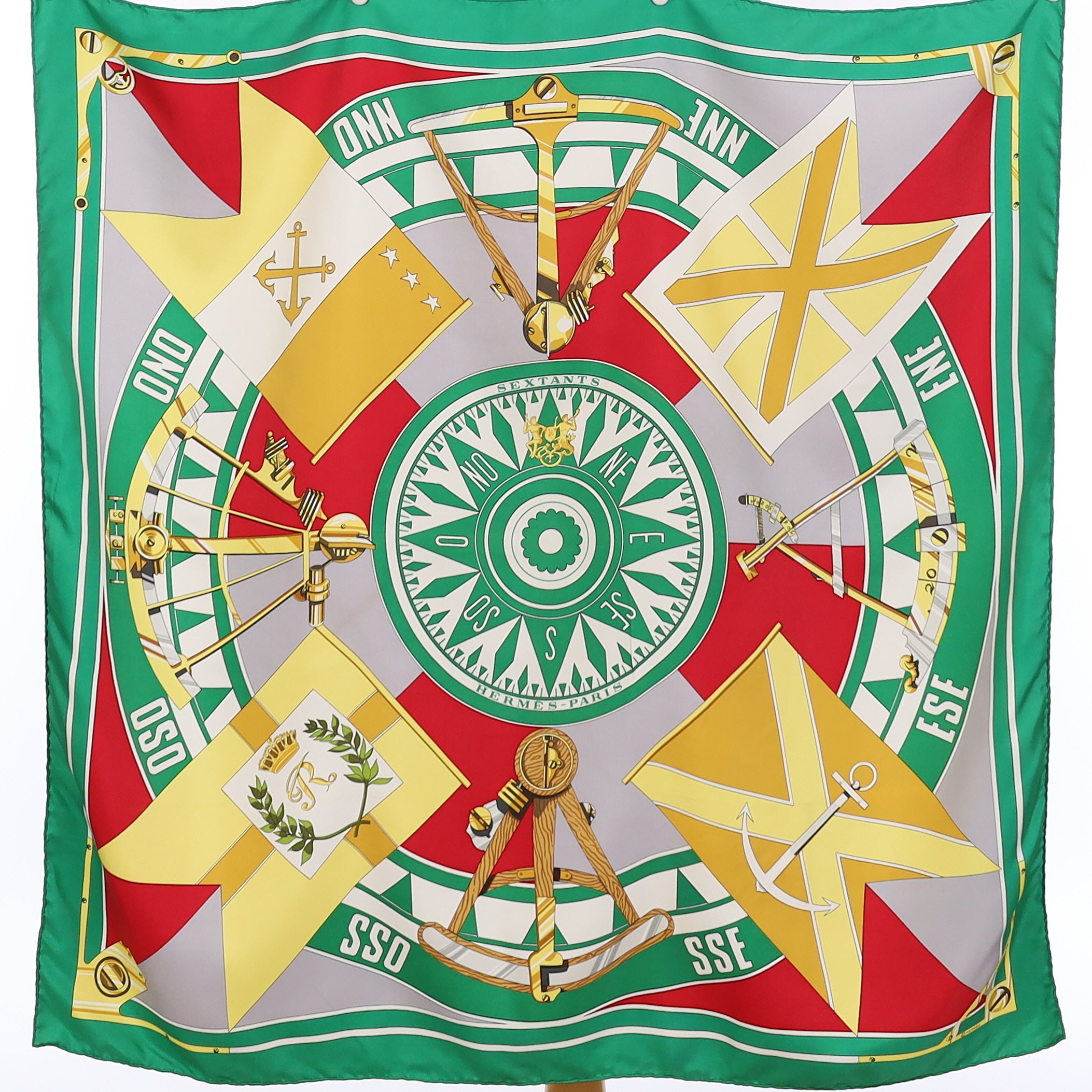 Pristine Hermès Sextants Silk Scarf