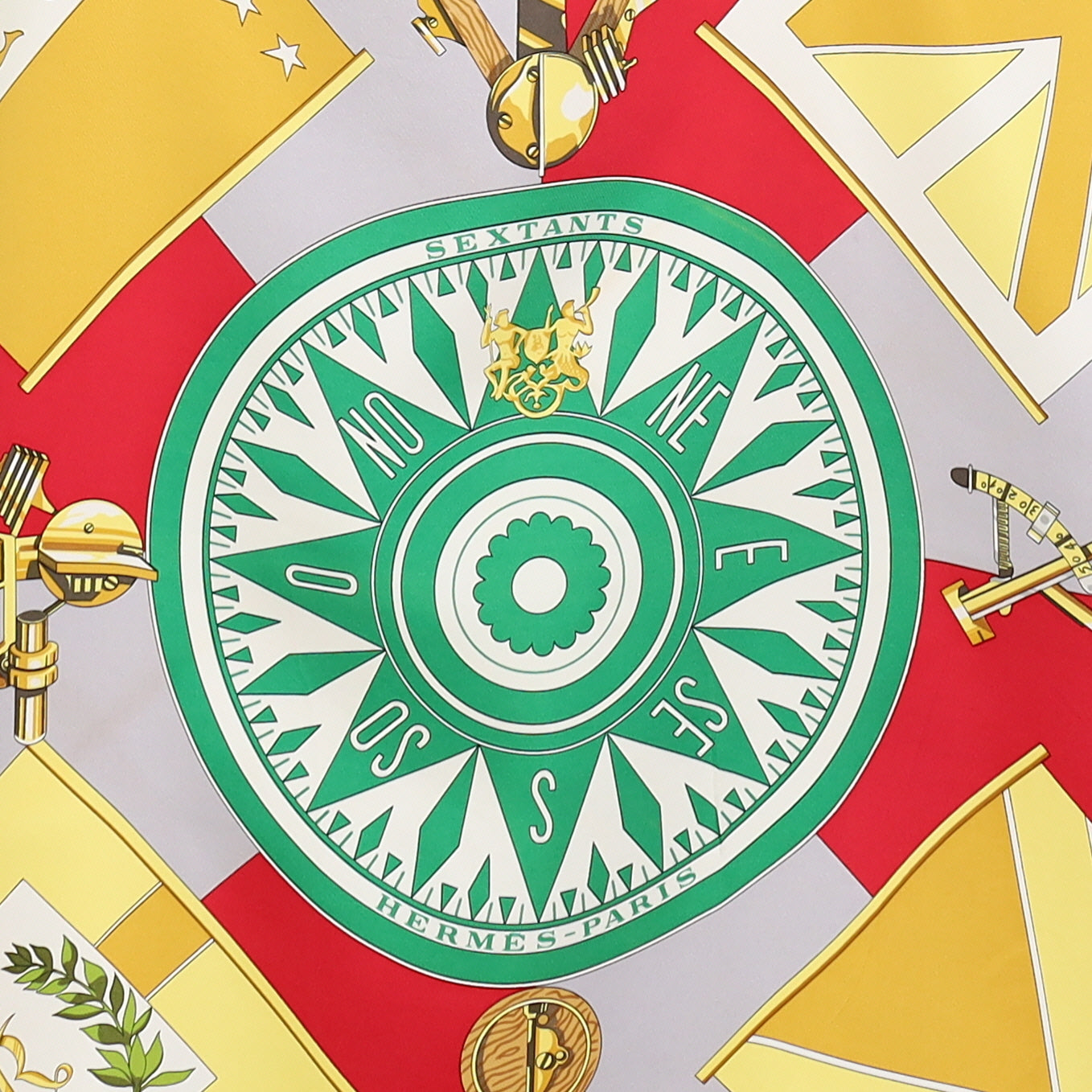 Pristine Hermès Sextants Silk Scarf